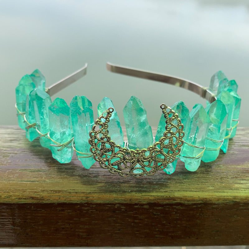 Natural Crystal Rainbow Crown Hair Band