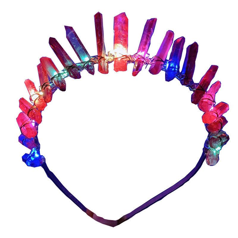 LED Luminous Natural Crystal Hair Band Pure Handmade