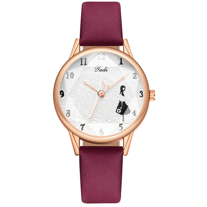 Minimalist Creative Girl Pattern Women's Quartz Watch