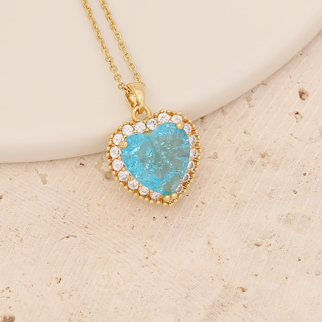 Ice Flower Blue Love Pendant Personality Butterfly Necklace