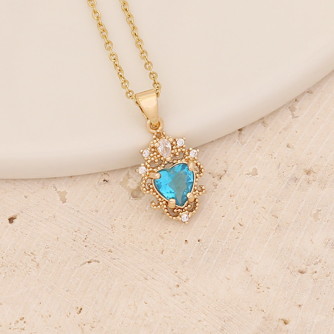 Ice Flower Blue Love Pendant Personality Butterfly Necklace