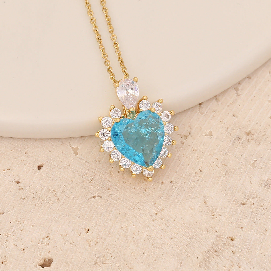 Ice Flower Blue Love Pendant Personality Butterfly Necklace