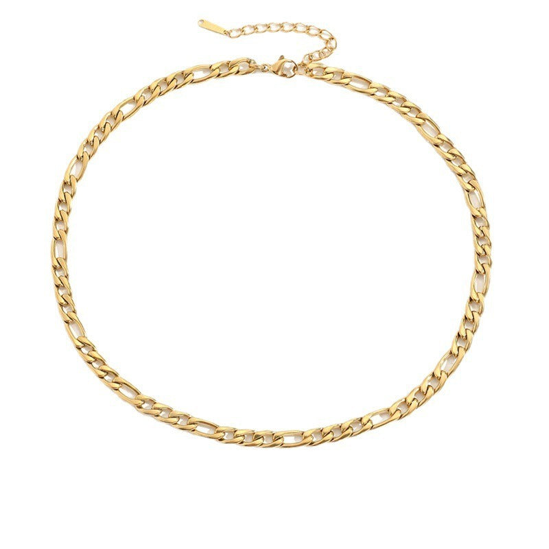 Stainless Steel Gold Plated Collarbone Necklace