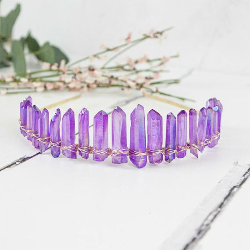 Women's Handmade Purple Crystal Headband