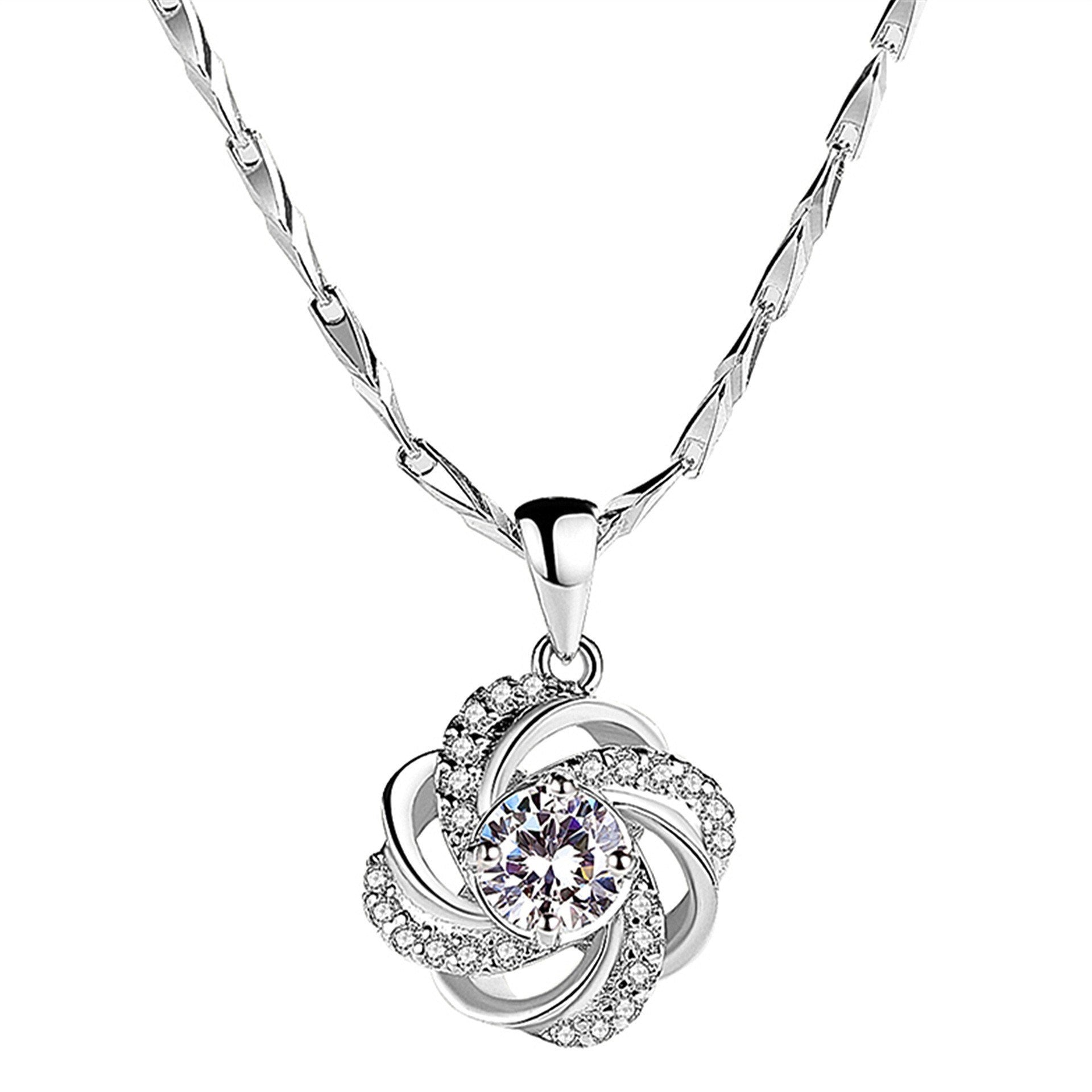 Bowknot Diamond Inlaid Zircon Necklace