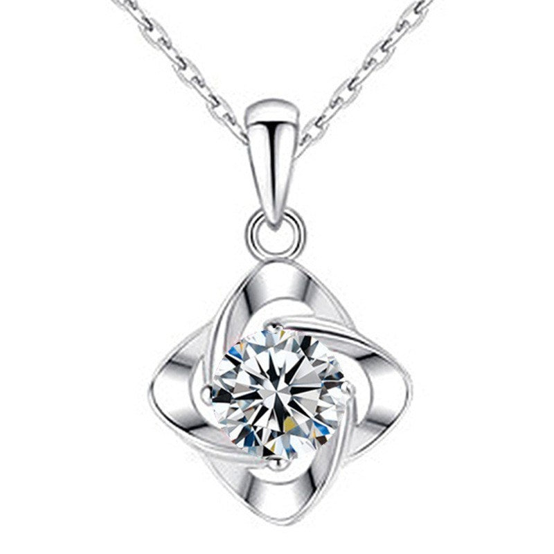 Bowknot Diamond Inlaid Zircon Necklace