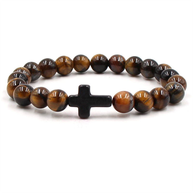 Nine-color Turquoise Cross Tigereye Bracelet Buddha Beads Bracelet