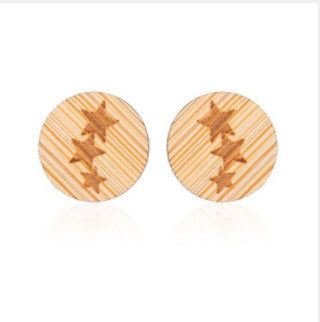 New Vintage Small Animal Plant Wooden Stud Earrings For Girls Simple Stud Earrings