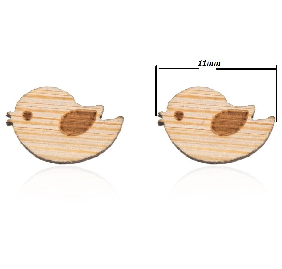 New Vintage Small Animal Plant Wooden Stud Earrings For Girls Simple Stud Earrings