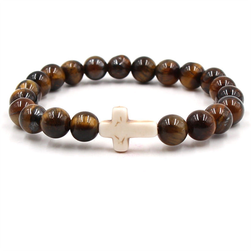 Nine-color Turquoise Cross Tigereye Bracelet Buddha Beads Bracelet