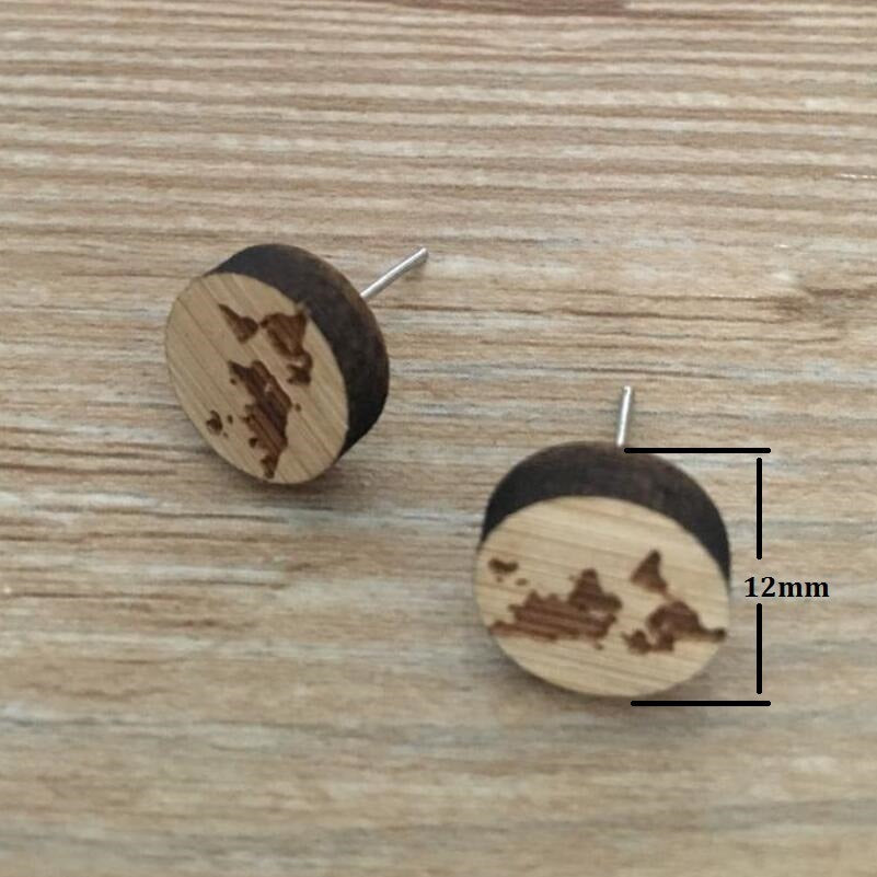 New Vintage Small Animal Plant Wooden Stud Earrings For Girls Simple Stud Earrings