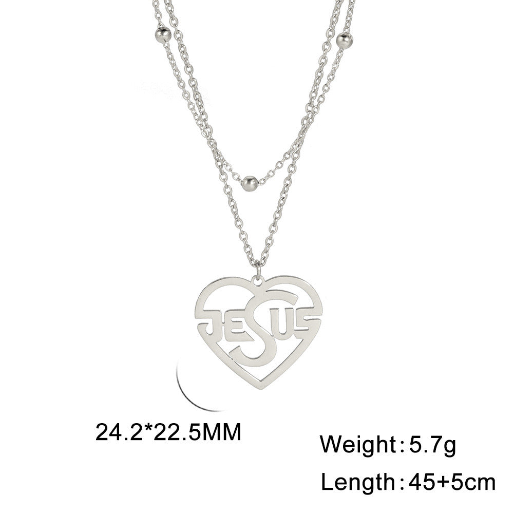 Cross Female Men's Stainless Steel Pendant Necklace