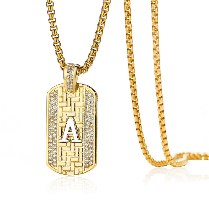 Fashion English Letter Pendant Nameplate Necklace