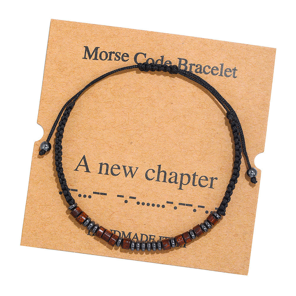 Morse Code Alphanumeric Couple Braided Bracelet