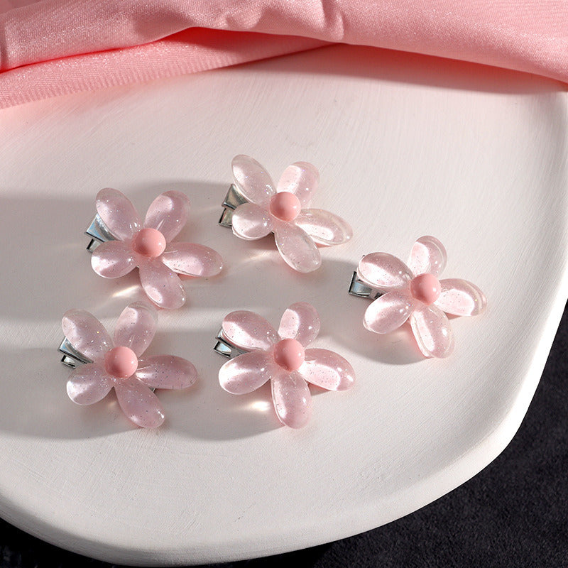 Small Bow Hairpins Cute peach rose headwear hair