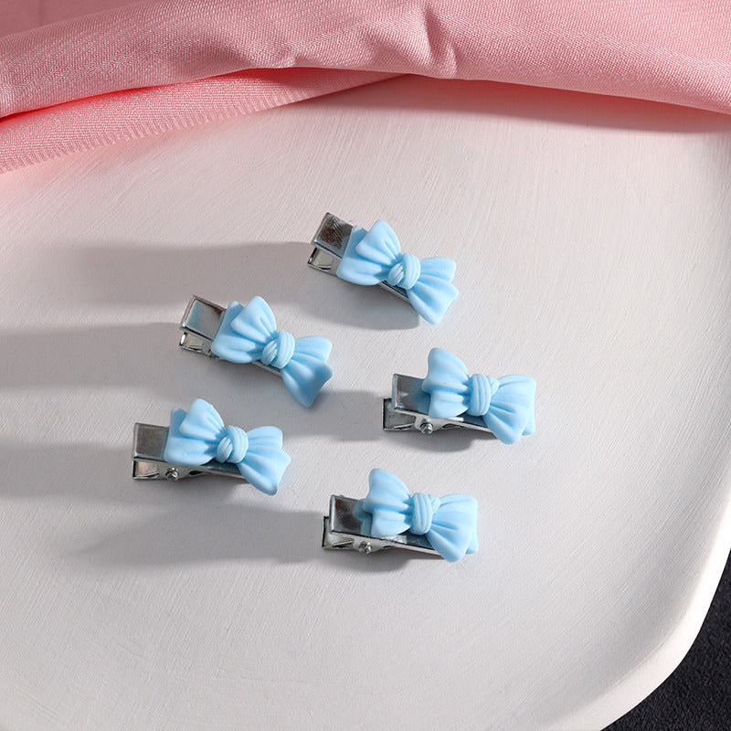 Small Bow Hairpins Cute peach rose headwear hair