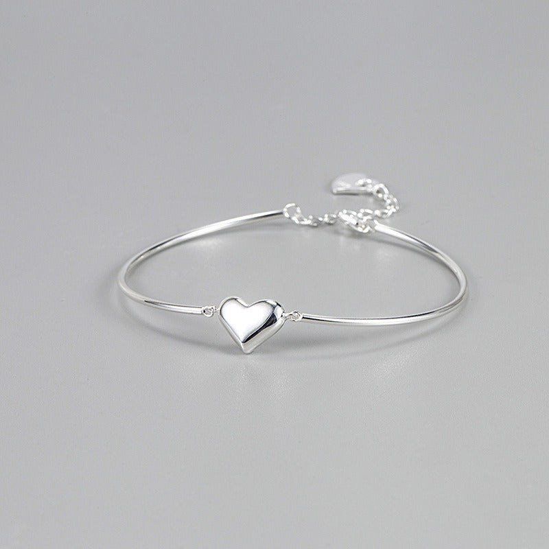 Light Luxury Whole Body Sterling Silver Love Bracelet Ins Niche Design