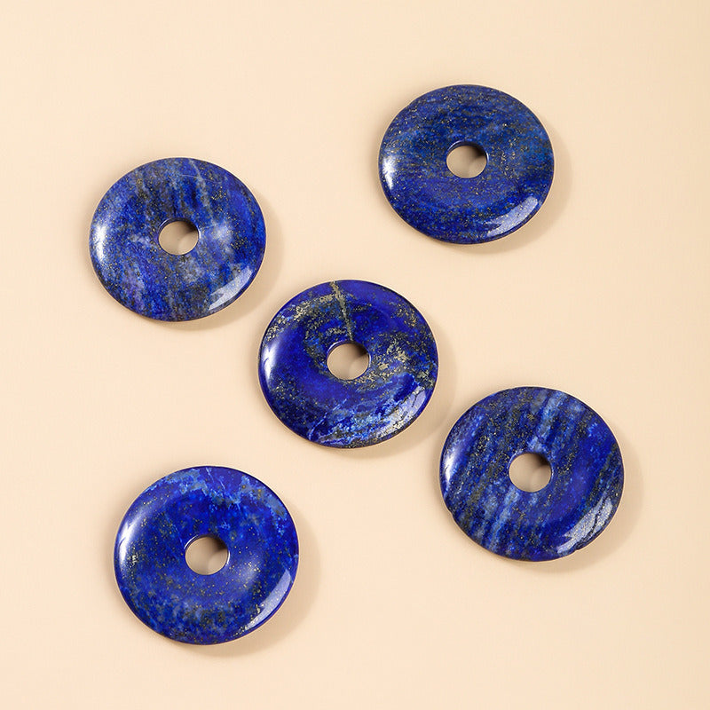 Jingde Jewelry Natural Lapis Peace Buckle Scattered Beads Pendant Diy Necklace Accessories Clothing Pendant Wholesale