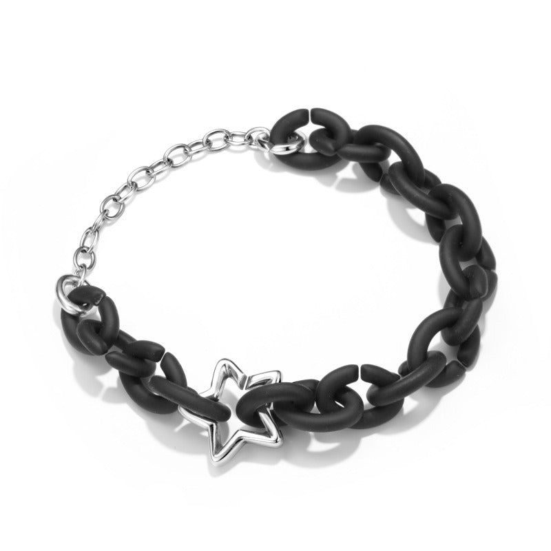 Bracelet Black Star 925 Sterling Silver Hardware