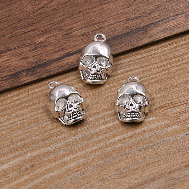 10Pcs 3 Color Skull Ghost Head Charms Halloween Pend