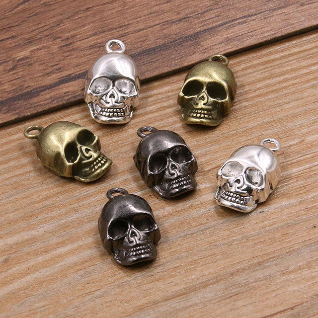 10Pcs 3 Color Skull Ghost Head Charms Halloween Pend