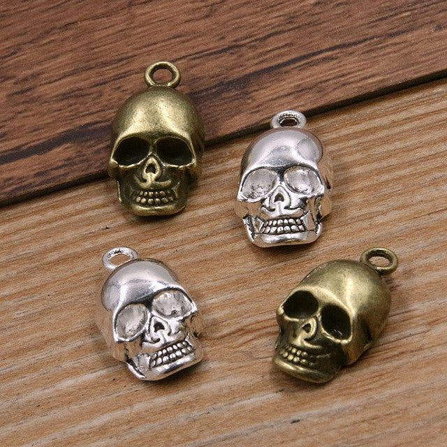 10Pcs 3 Color Skull Ghost Head Charms Halloween Pend