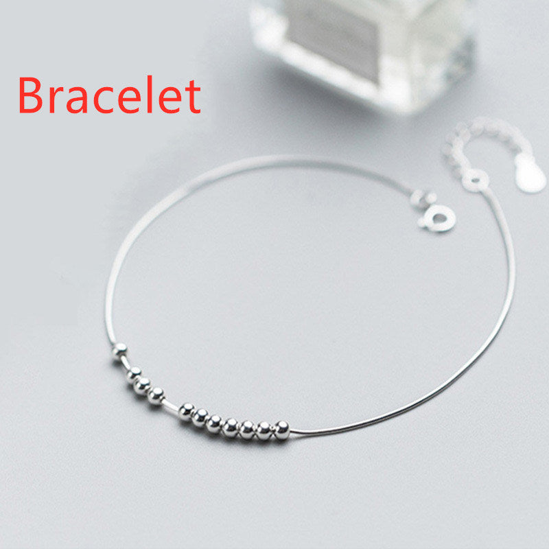 S925 Sterling Silver Fashion Personality Ball Bead Bracelet