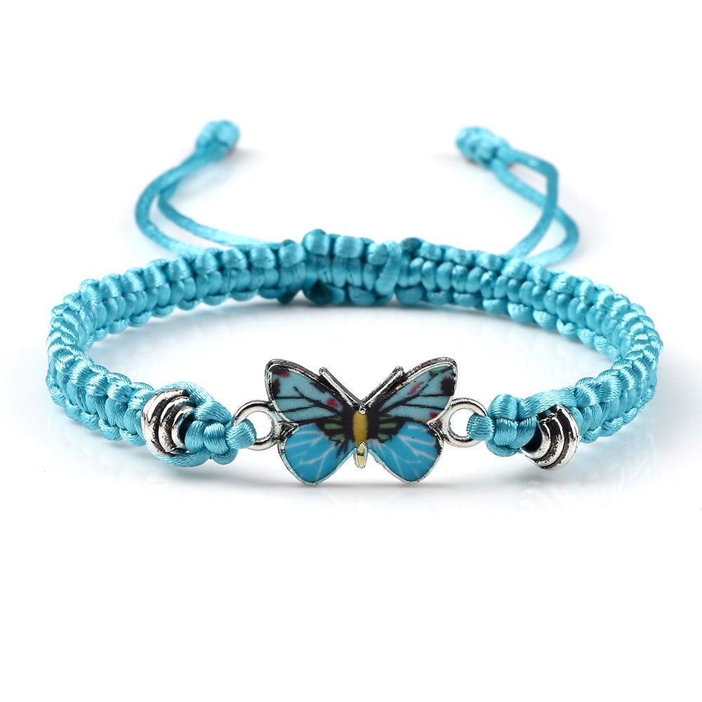 Couple Butterfly Buckle Braided Bracelet