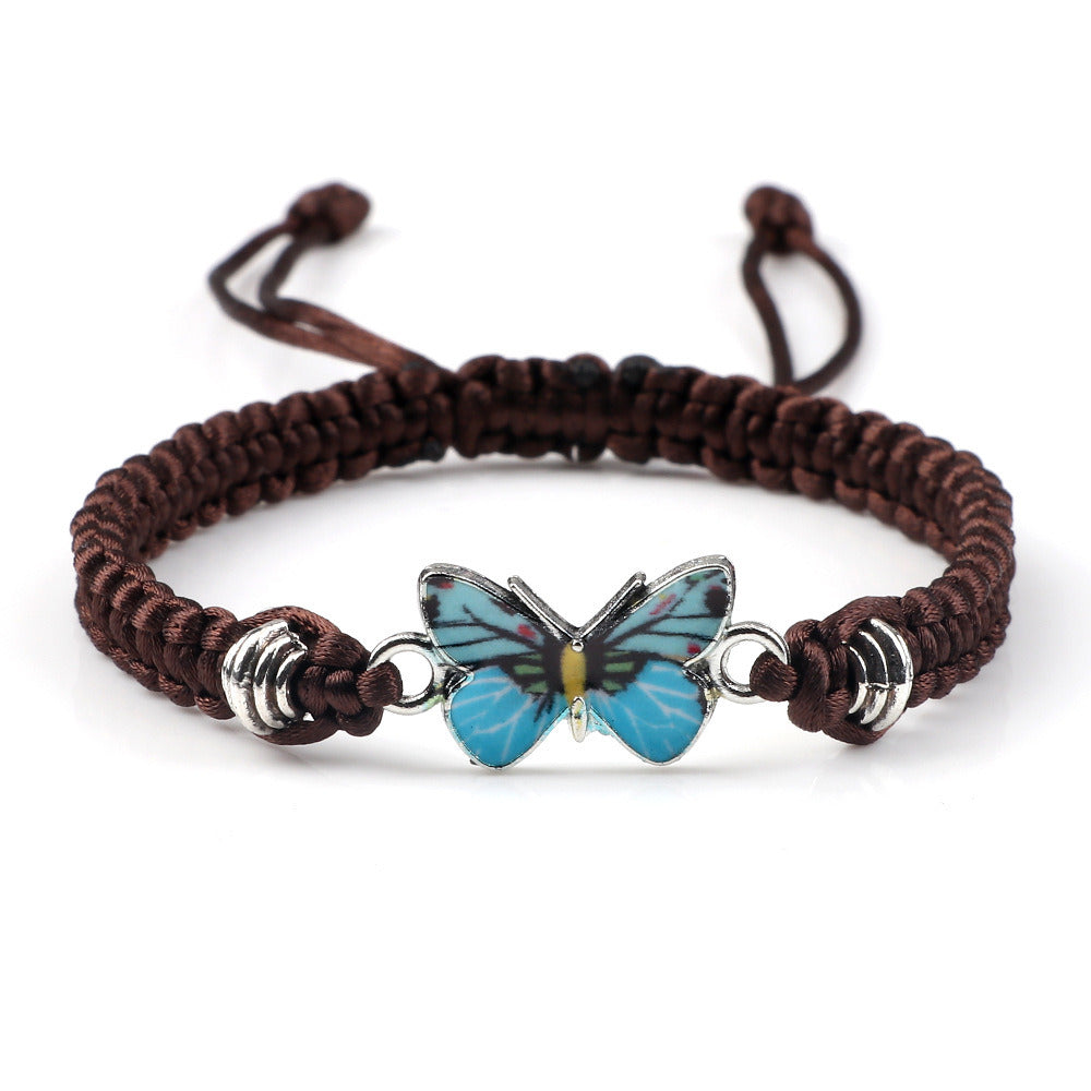 Couple Butterfly Buckle Braided Bracelet