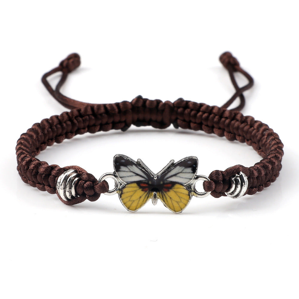 Couple Butterfly Buckle Braided Bracelet