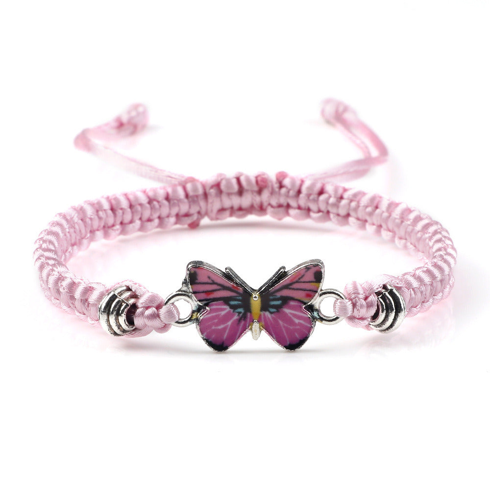 Couple Butterfly Buckle Braided Bracelet