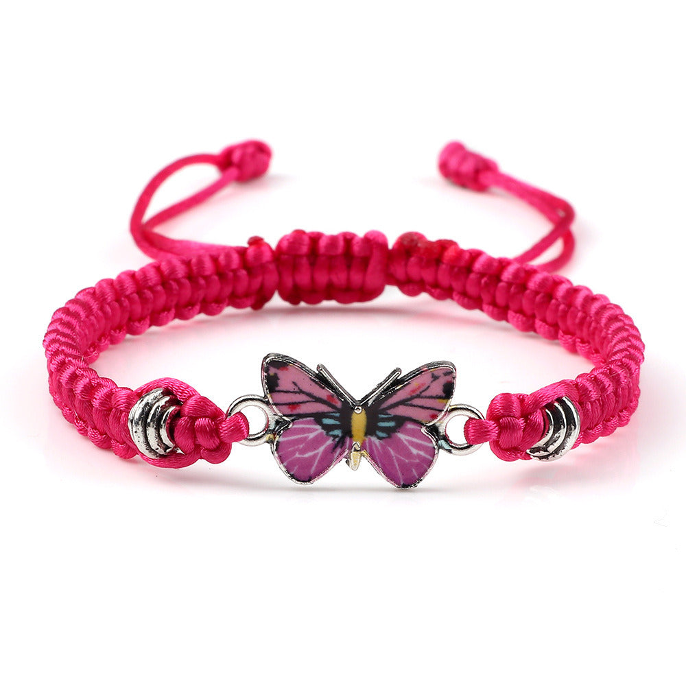 Couple Butterfly Buckle Braided Bracelet