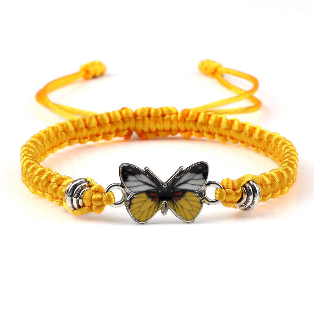 Couple Butterfly Buckle Braided Bracelet