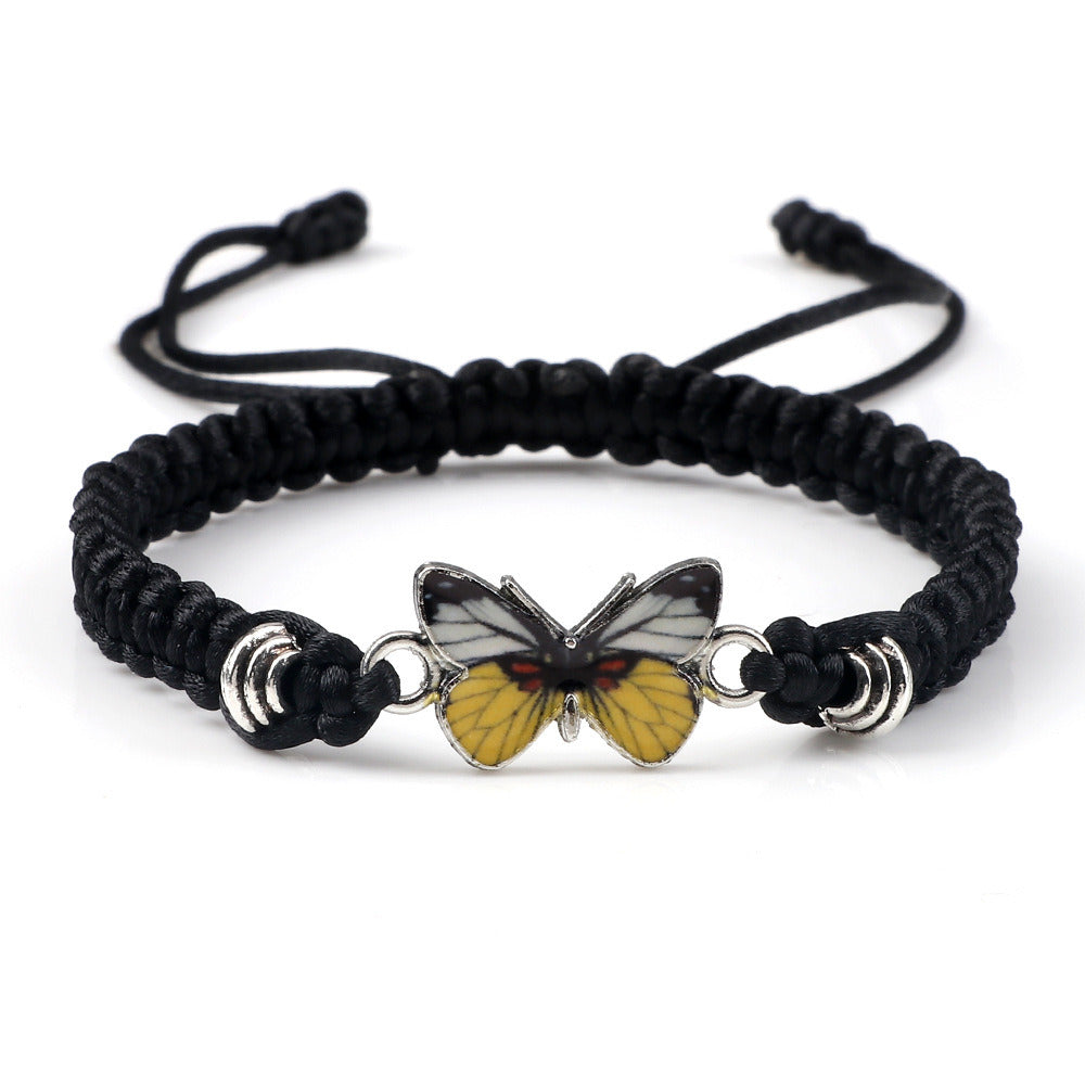 Couple Butterfly Buckle Braided Bracelet