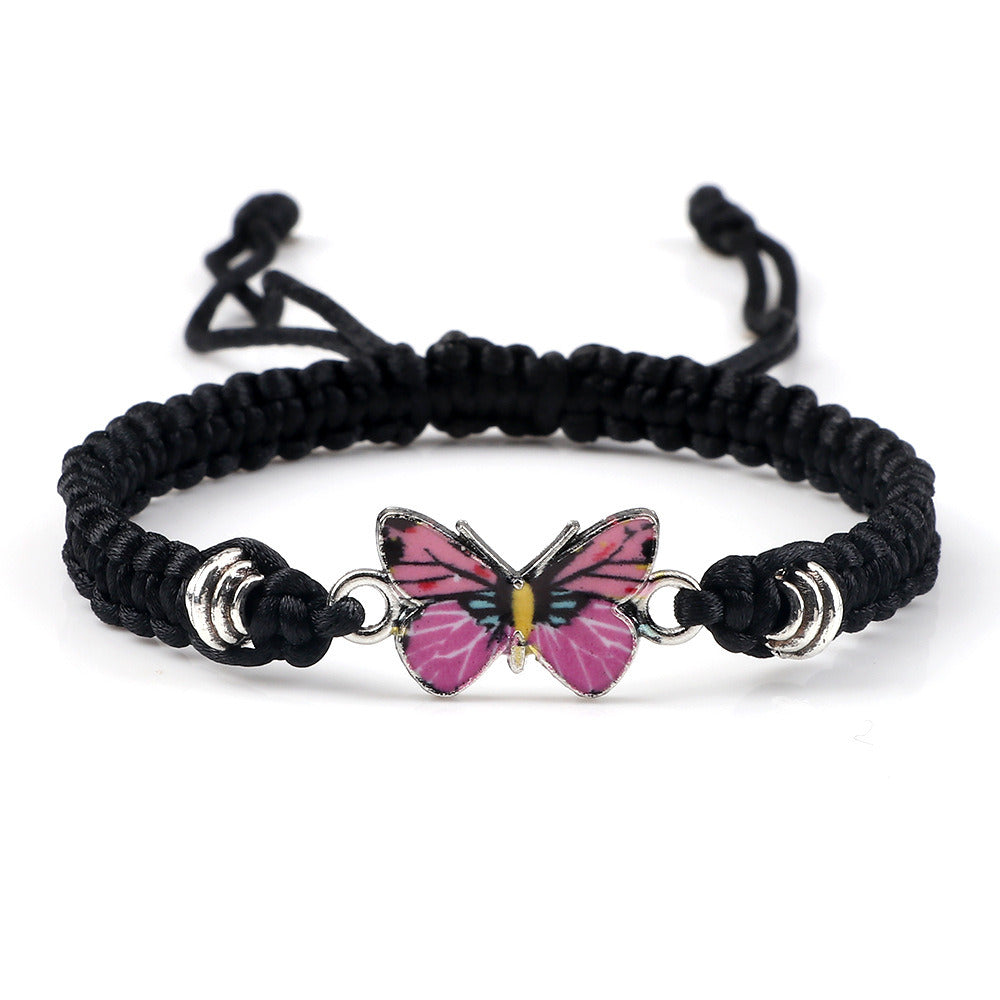 Couple Butterfly Buckle Braided Bracelet