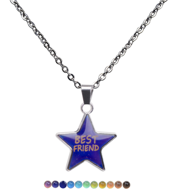 Ladies Vintage Court Gem Thermochromic Color Changing Pendant Necklace