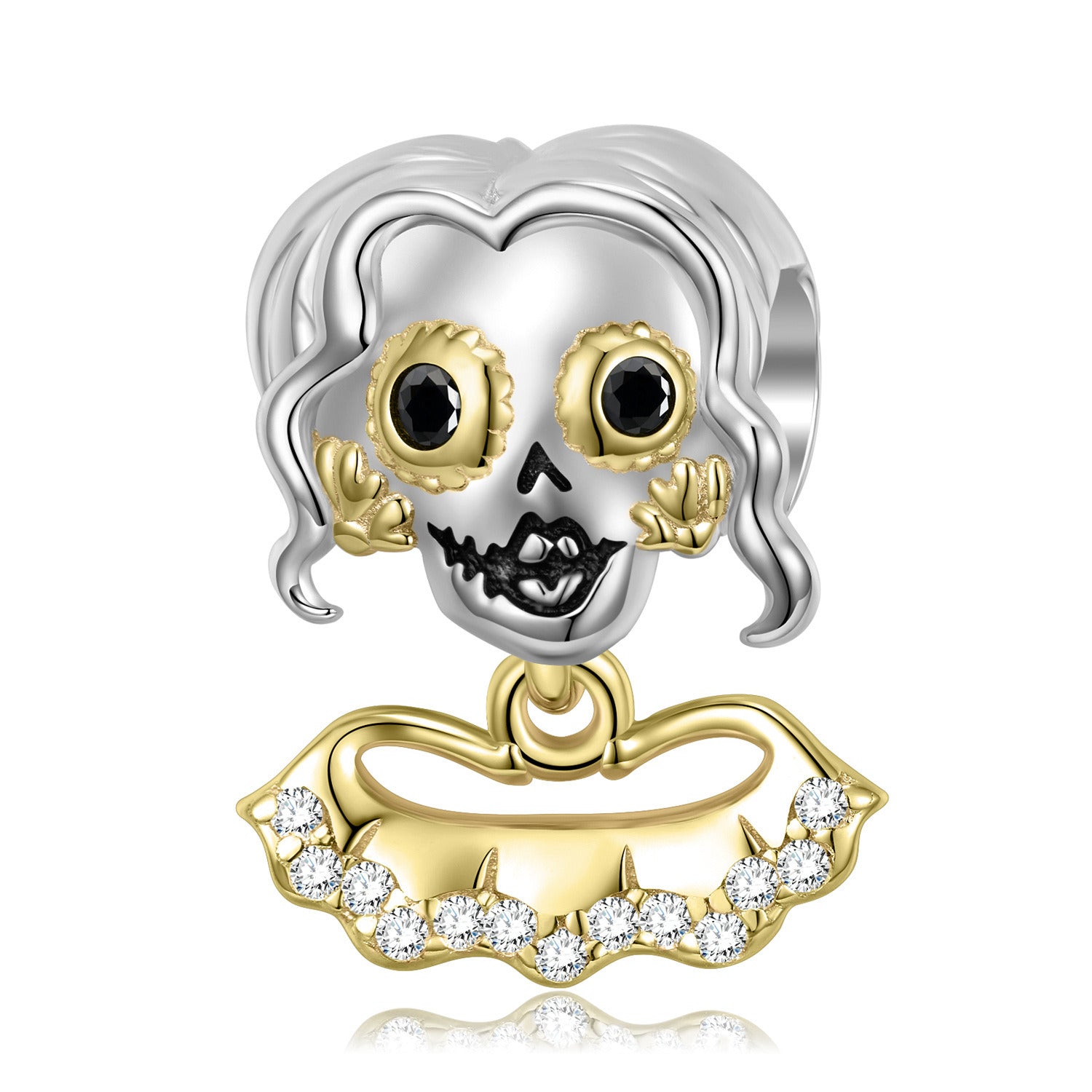 Skull Lady Beads Gold Plated Fashion Personality