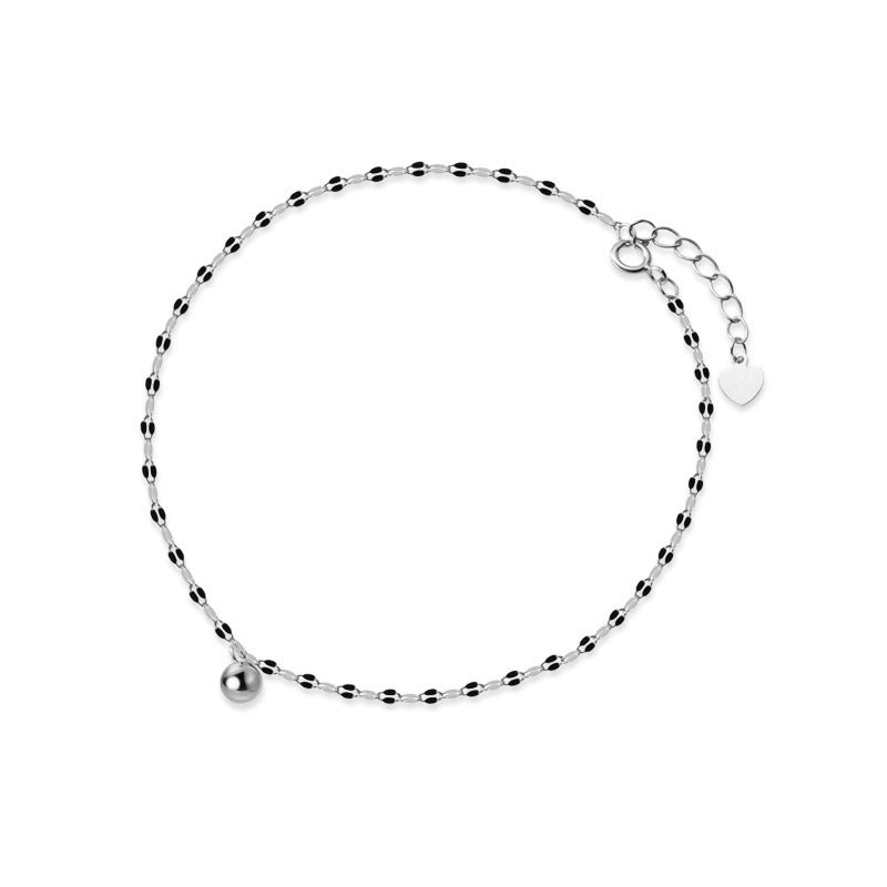 Women's Sweet And Simple Pearl Charm Silver Anklet