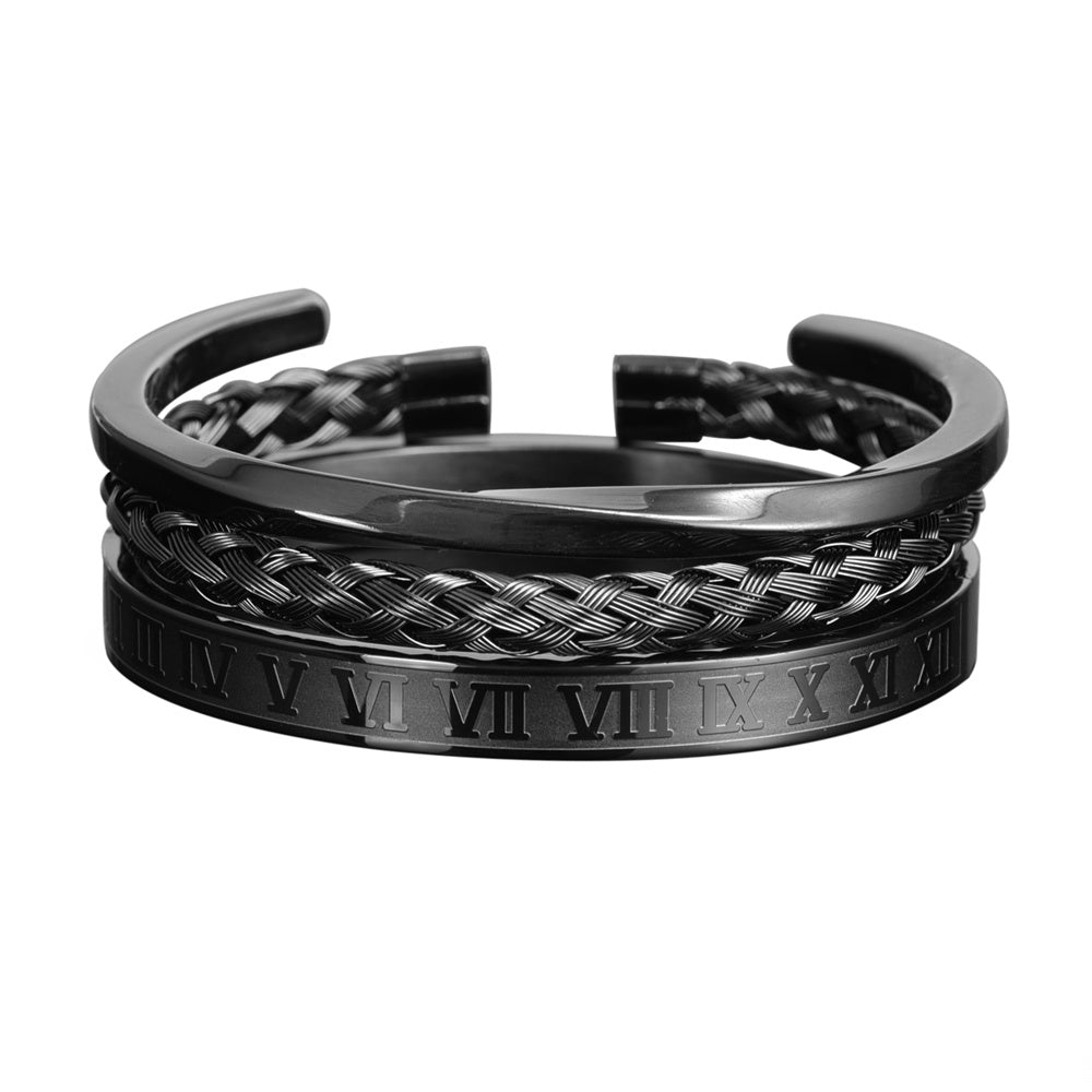 Titanium Steel Bracelet Set Men's Personality Weaving