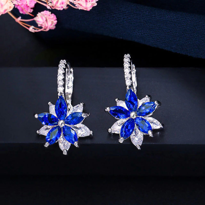 Fashion Exquisite Flower Women's Earrings Shiny Multicolor Creative Flower Ear Rings