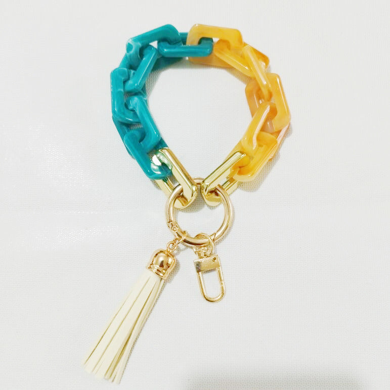 New Style Acrylic Bracelet Ladies Keychain Color