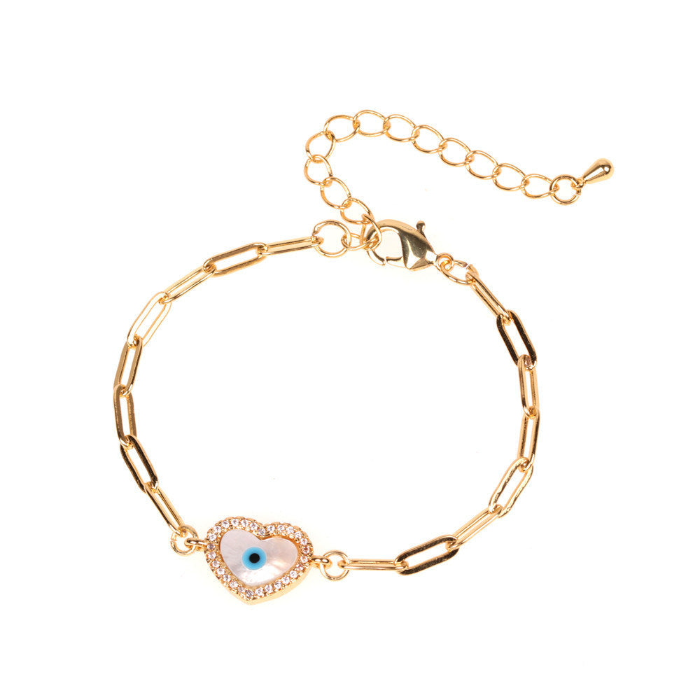 Diamond Shell Palm Eye Bracelet