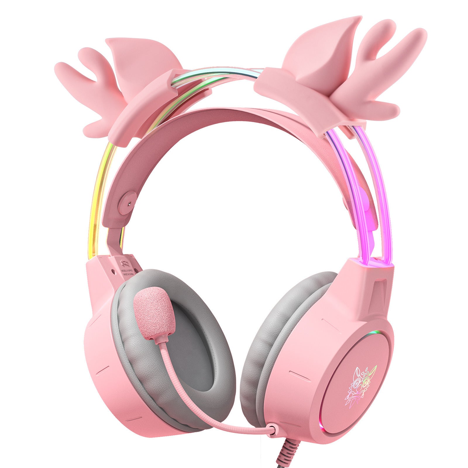 RGB Cat Ear Headphone, Upgraded Wireless & Wired Gaming Headset with Attachable HD Microphone