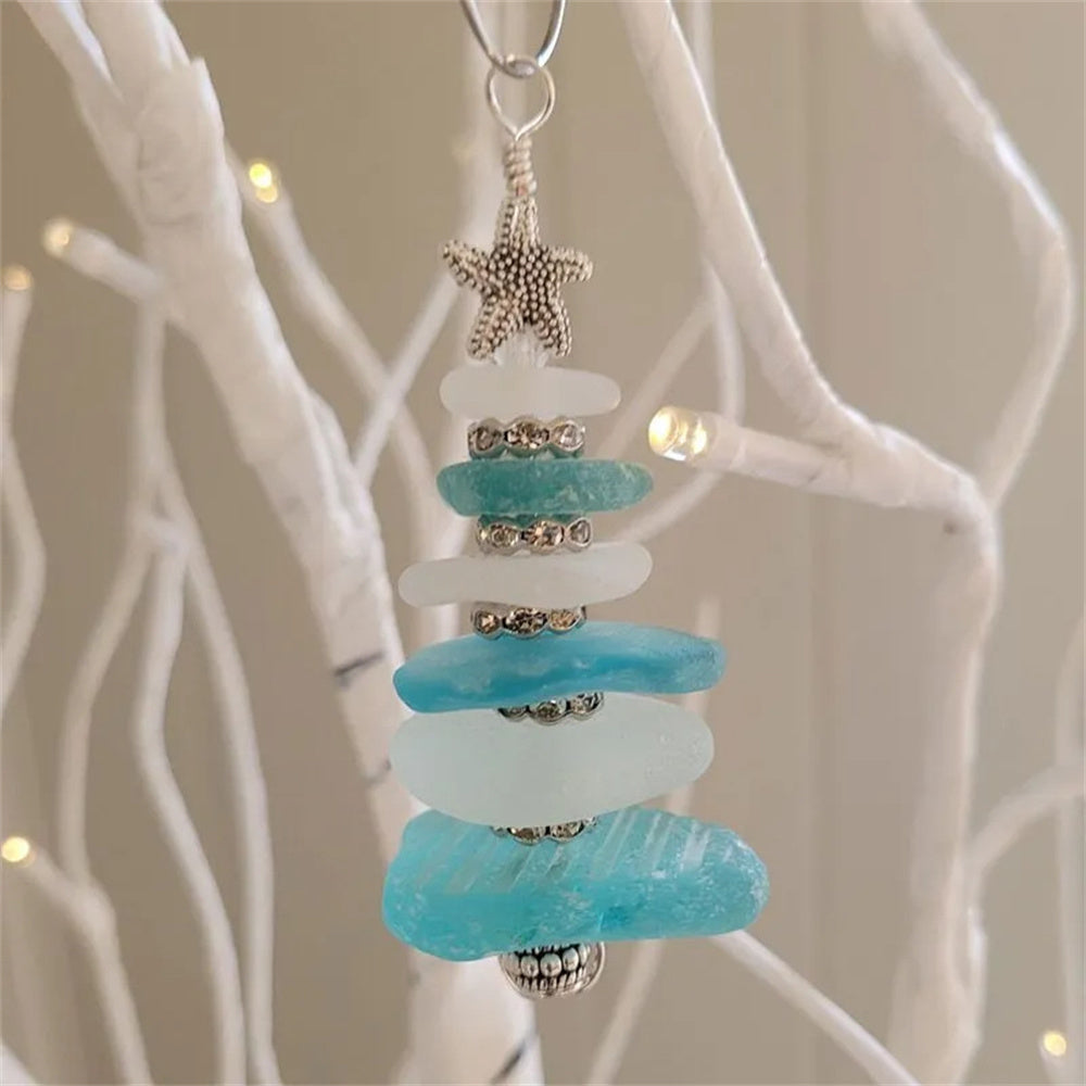 Ocean Sea Glass Christmas Tree Ornament, Coastal Beach Decor, Delightfu Unique Gift