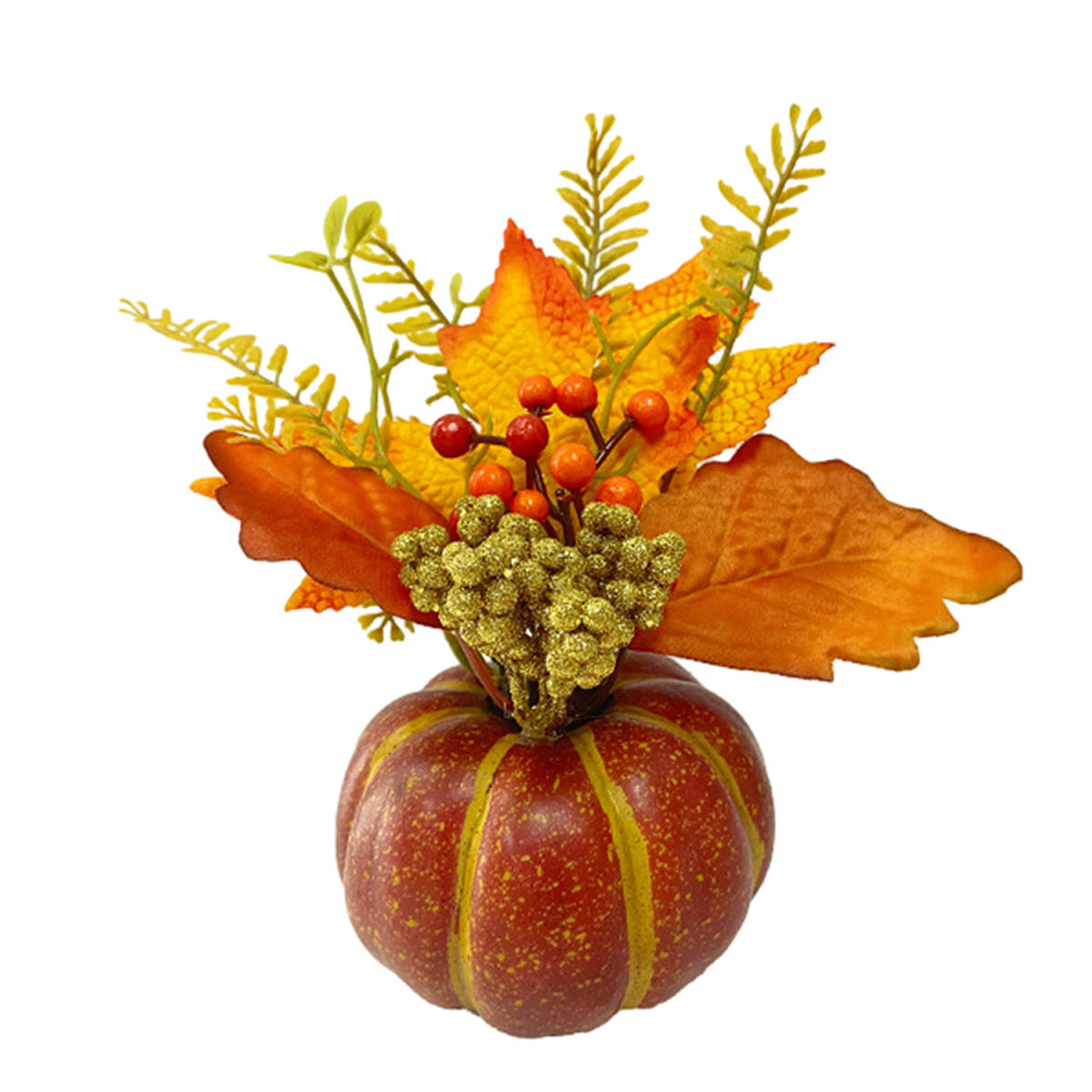 Pumpkin Fall Decorations with Sunflower Maple Leaves Berry for Table Centerpieces