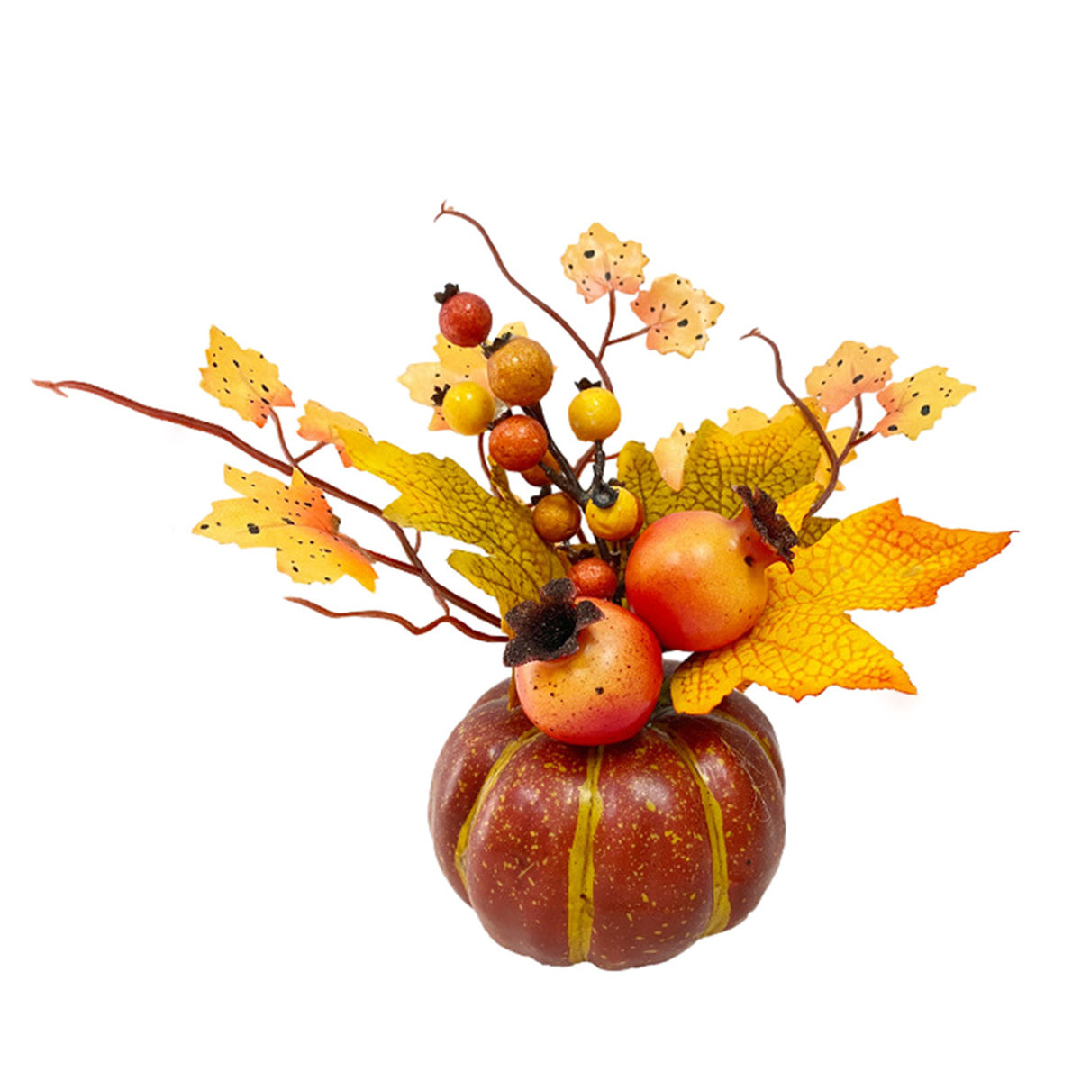 Pumpkin Fall Decorations with Sunflower Maple Leaves Berry for Table Centerpieces