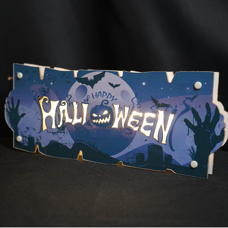 Halloween Sign for Front Door Welcome Sign Home Party Outdoor Wall Decor