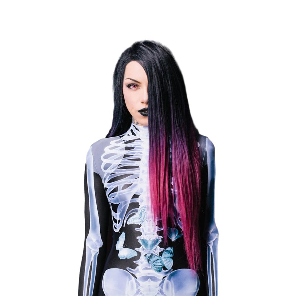 Women Bodycon Halloween 3D Skeleton Skull Bone Print Jumpsuit Playsuits