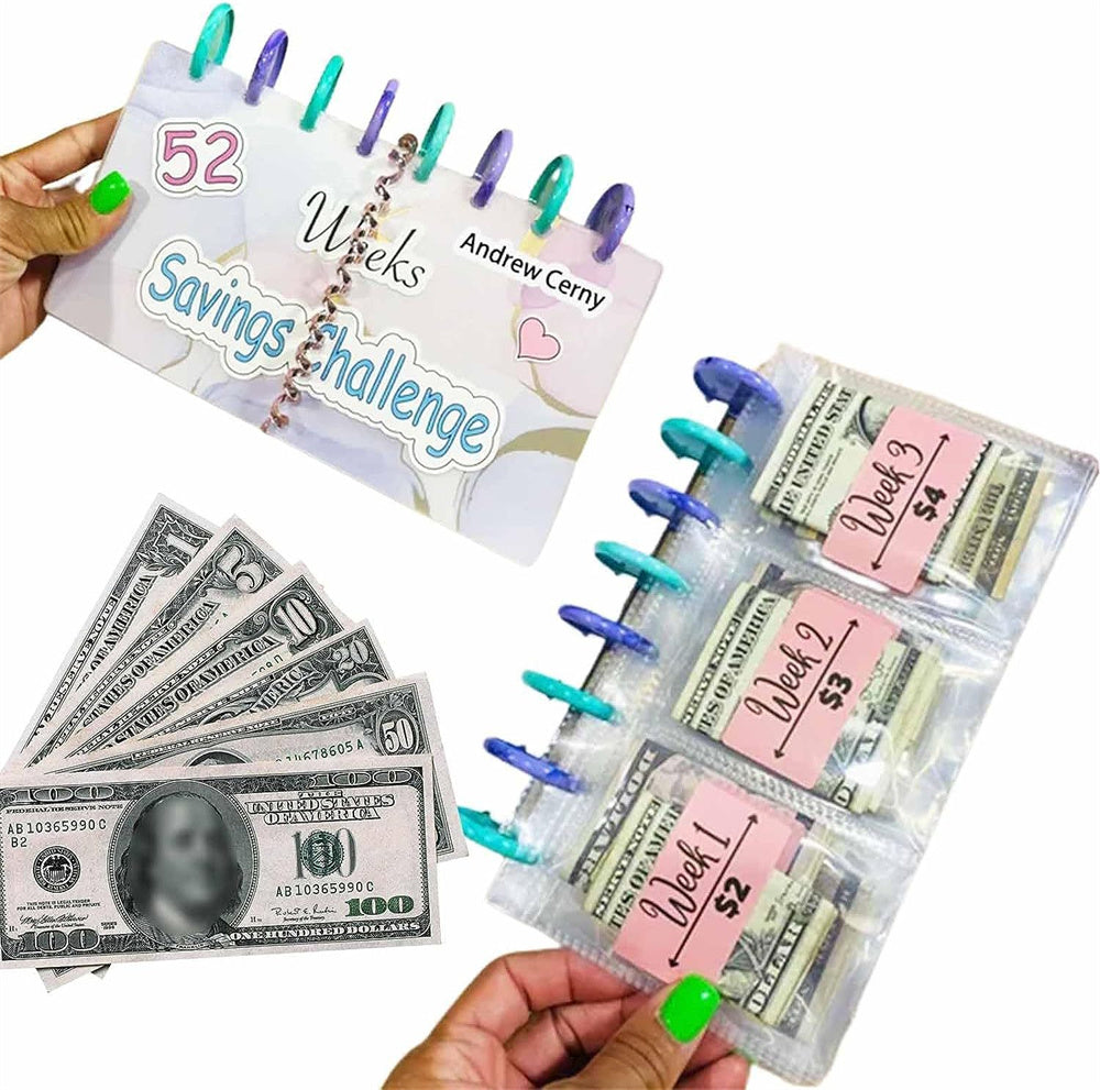 52 Week Money Saving Challenge Binder, Reusable Budget Planner with Cash Envelopes