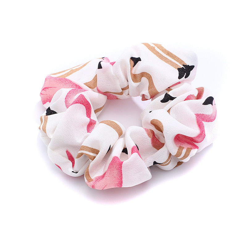 Fashion Girls Flamingo Large Intestine Hair Ring Accessories